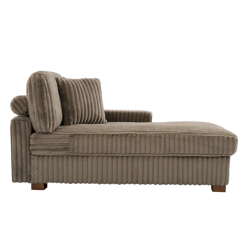 Chaise longue d'intérieur moderne en flanelle de coton avec oreillers
