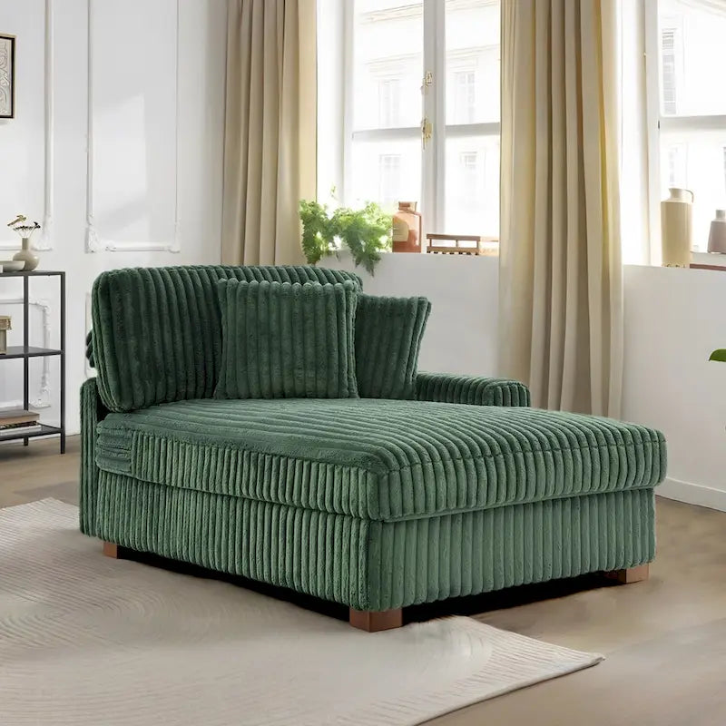 Chaise longue d'intérieur moderne en flanelle de coton avec oreillers