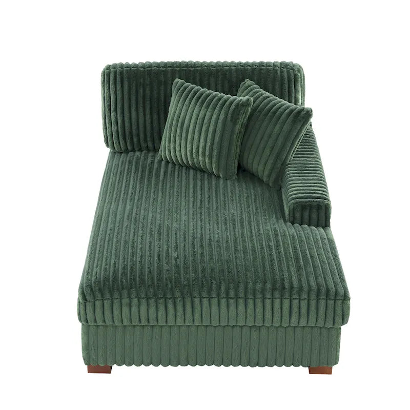 Chaise longue d'intérieur moderne en flanelle de coton avec oreillers