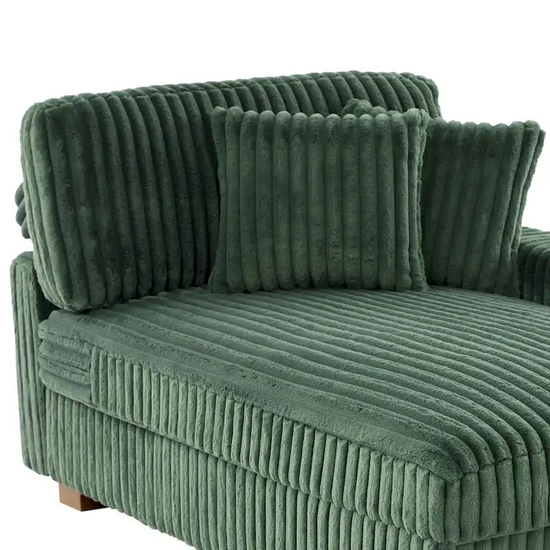 Chaise longue d'intérieur moderne en flanelle de coton avec oreillers