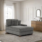 Chaise longue d'intérieur moderne en flanelle de coton avec oreillers