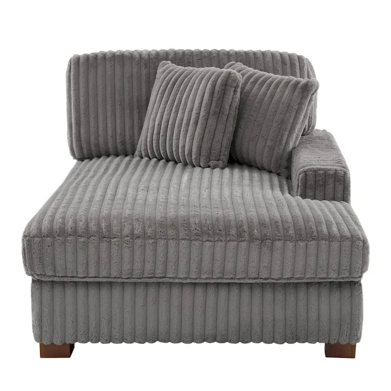 Chaise longue d'intérieur moderne en flanelle de coton avec oreillers