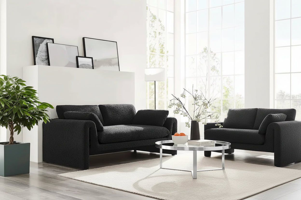 Waverly Boucle Fabric Sofa