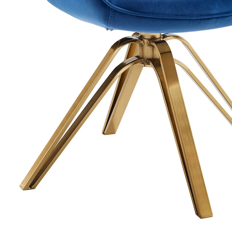 Lot de 2 chaises de salle à manger pivotantes en velours avec pieds dorés