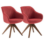 Lot de 2 chaises de salle à manger pivotantes du milieu du siècle avec pieds en bois