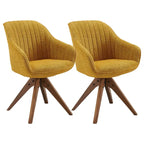 Lot de 2 chaises de salle à manger pivotantes du milieu du siècle avec pieds en bois