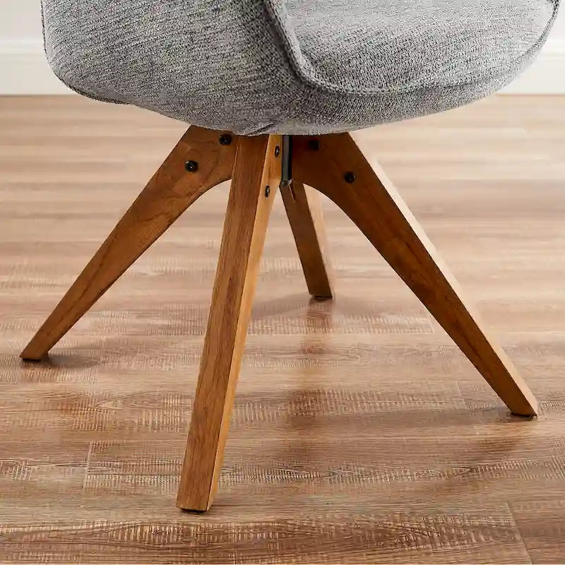 Lot de 2 chaises de salle à manger pivotantes du milieu du siècle avec pieds en bois