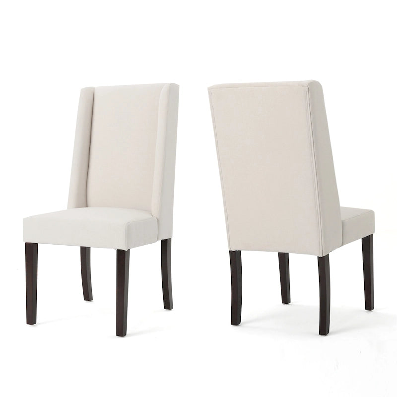 Chaise de salle à manger contemporaine en tissu à dossier haut (lot de 2)