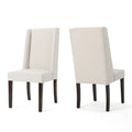 Chaise de salle à manger contemporaine en tissu à dossier haut (lot de 2)