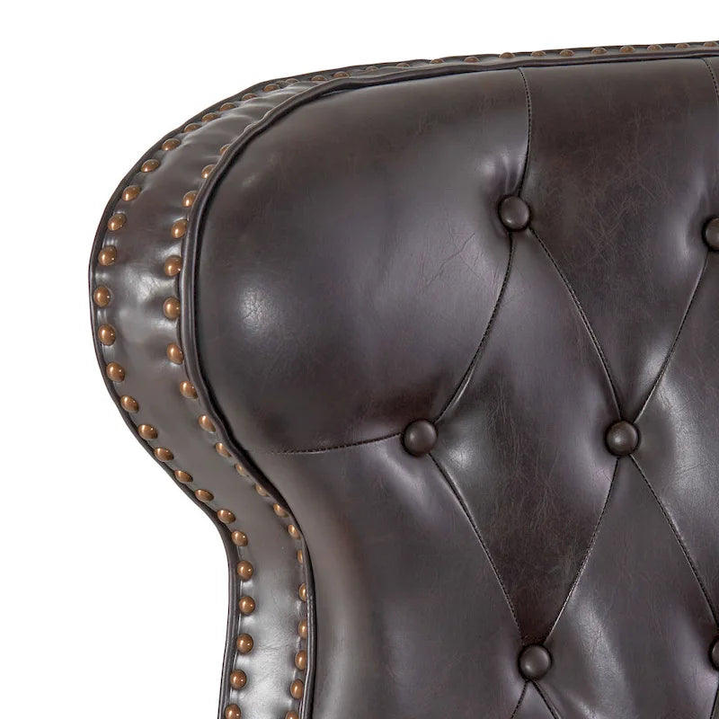 Fauteuil inclinable capitonné contemporain avec garniture cloutée