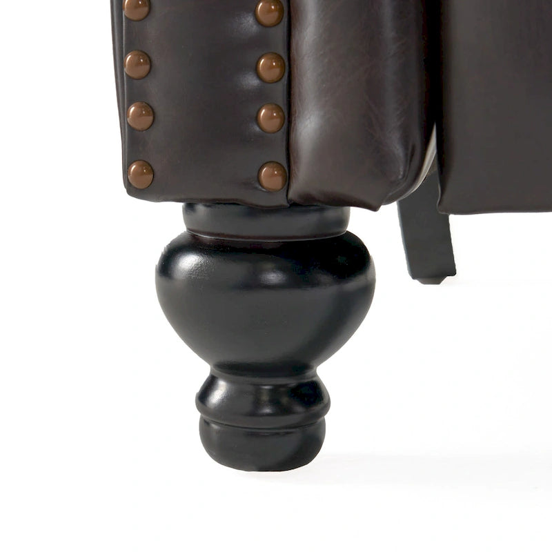 Fauteuil inclinable capitonné contemporain avec garniture cloutée