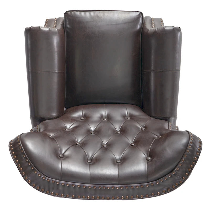 Fauteuil inclinable capitonné contemporain avec garniture cloutée