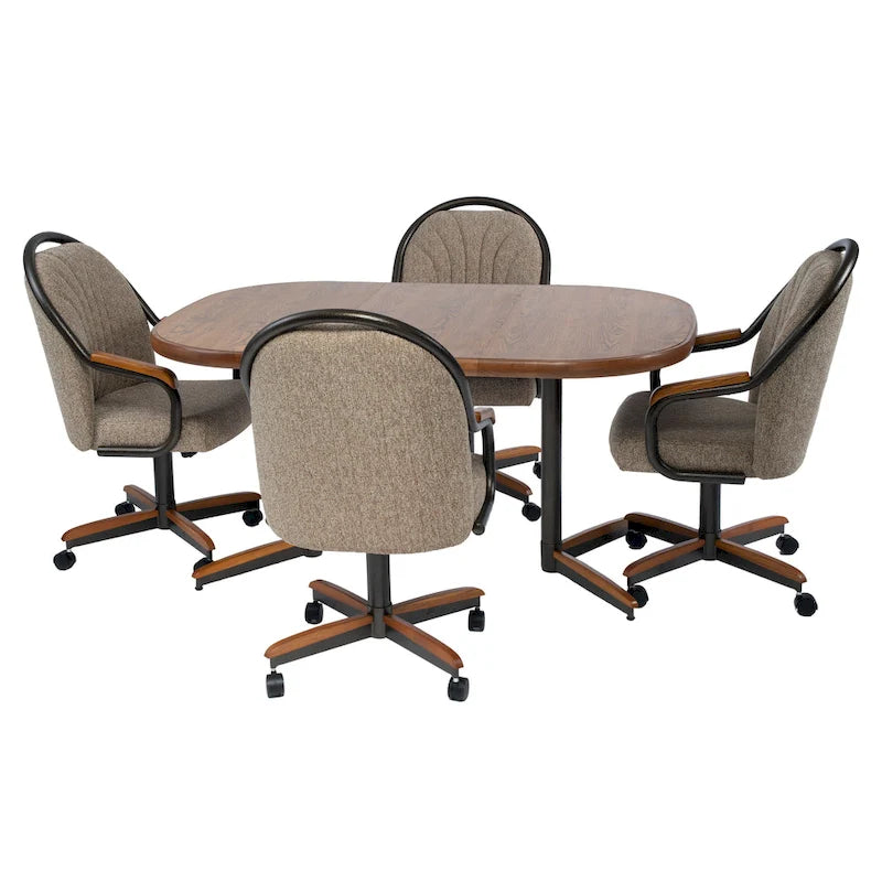 Chaise de salle à manger pivotante et inclinable Casual Dining Barell à roulettes - 38Hx24Wx22D