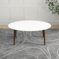 Table de salle à manger ovale moderne du milieu du siècle en bois massif blanc - 170 cm