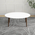 Table de salle à manger ovale moderne du milieu du siècle en bois massif blanc - 170 cm