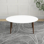 Table de salle à manger ovale moderne du milieu du siècle en bois massif blanc - 170 cm