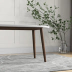 Table de salle à manger ovale moderne du milieu du siècle en bois massif blanc - 170 cm