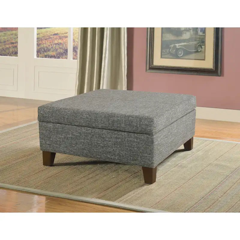 Pouf de rangement de luxe carré de 32 pouces