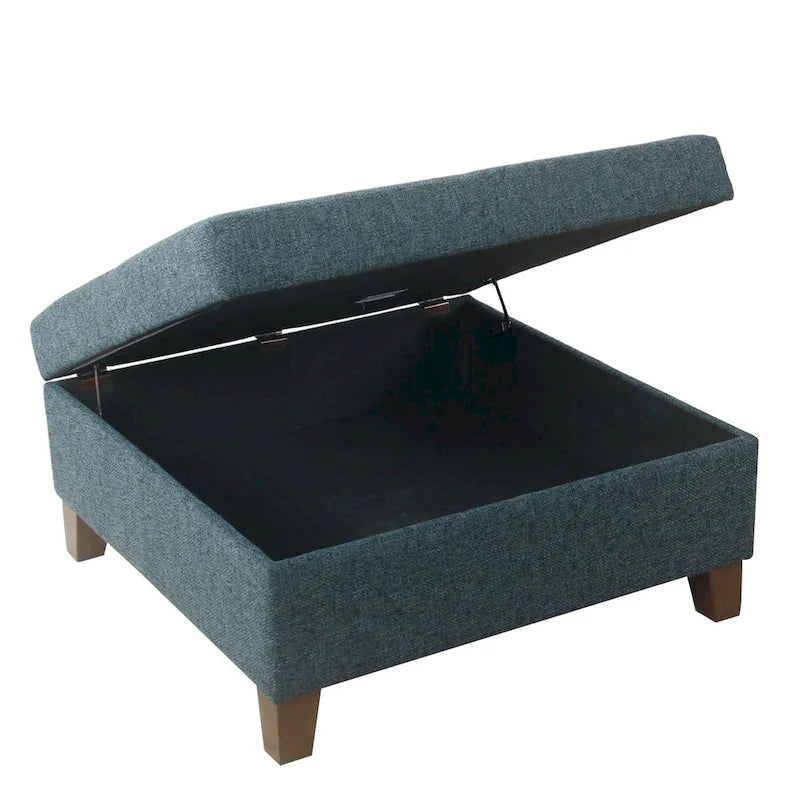 Pouf de rangement de luxe carré de 32 pouces