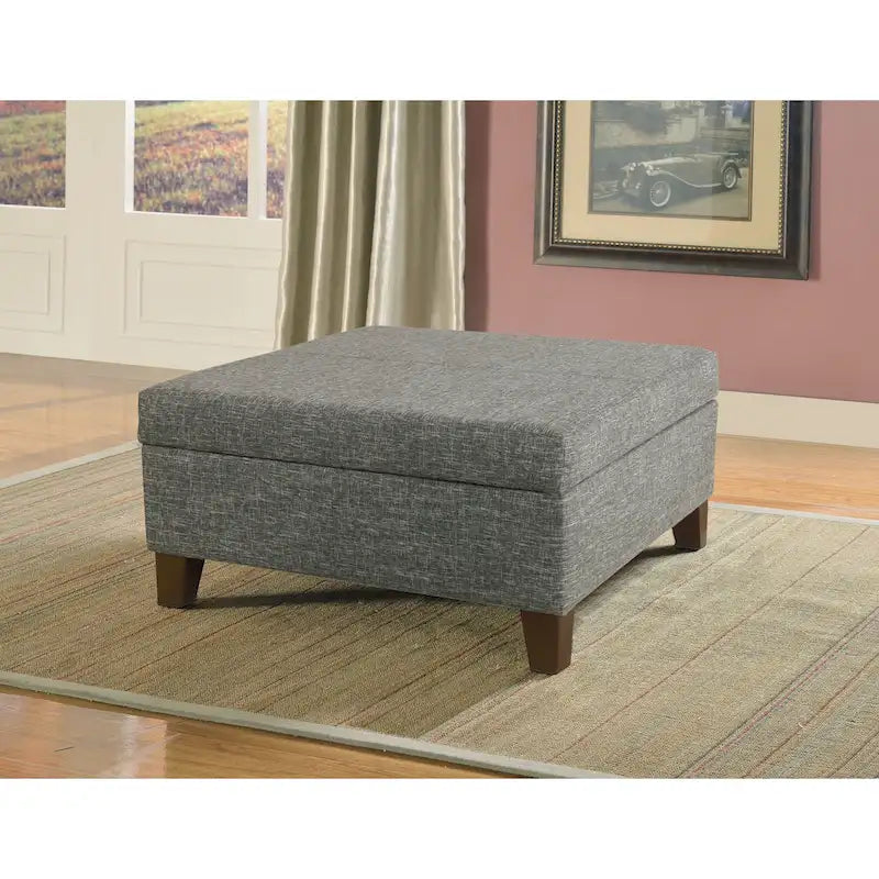 Pouf de rangement de luxe carré de 32 pouces