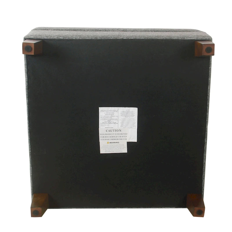 Pouf de rangement de luxe carré de 32 pouces
