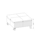 Pouf de rangement de luxe carré de 32 pouces