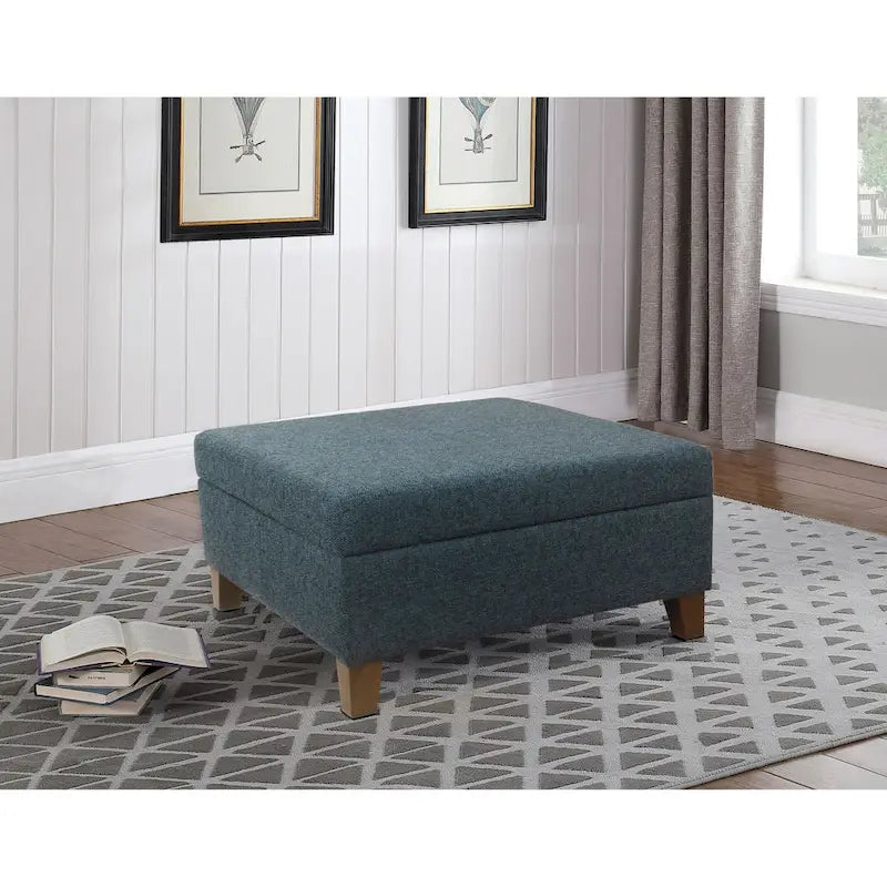 Pouf de rangement de luxe carré de 32 pouces