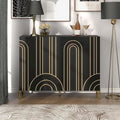 Buffet de salle à manger moderne à 4 étagères réglables avec armoire de rangement