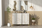Buffet de salle à manger moderne à 4 étagères réglables avec armoire de rangement