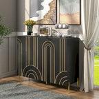 Buffet de salle à manger moderne à 4 étagères réglables avec armoire de rangement