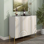 Buffet de salle à manger moderne à 4 étagères réglables avec armoire de rangement