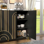 Buffet de salle à manger moderne à 4 étagères réglables avec armoire de rangement