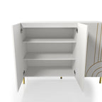 Buffet de salle à manger moderne à 4 étagères réglables avec armoire de rangement