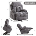 Fauteuils releveurs inclinables, Chaleur et massage, Port USB, Télécommande