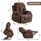 Fauteuils releveurs inclinables, Chaleur et massage, Port USB, Télécommande