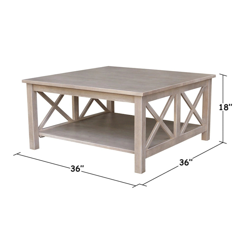 Table basse carrée en bois massif - 36 x 36