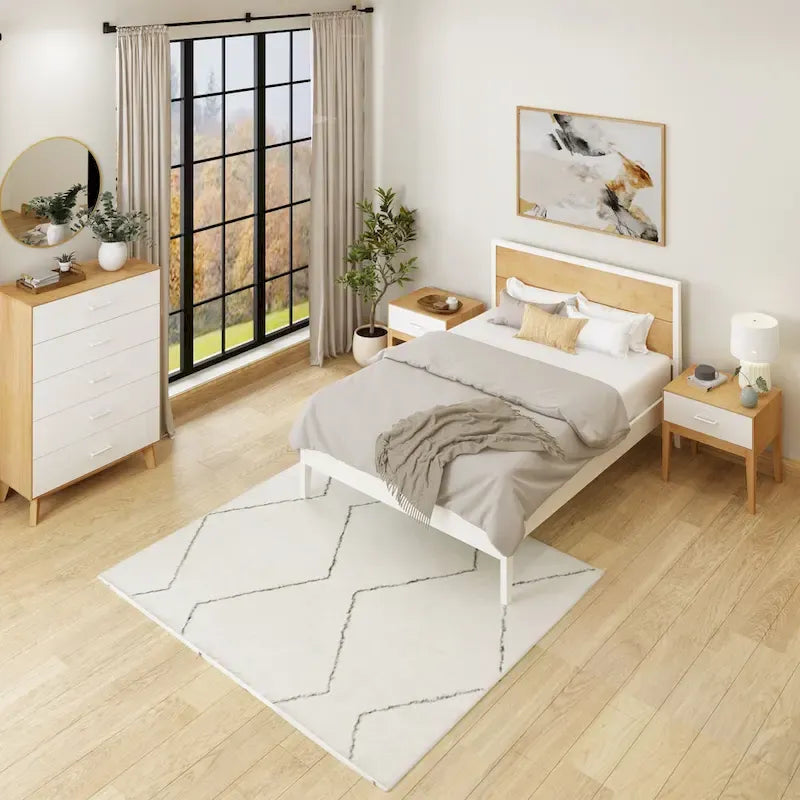 Lit double queen-size Plank and Beam Duo