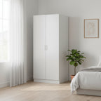Kerrogee 5-Tier Wardrobe Armoire with 2-Door & Hanging Rod - 31.5L x 15.7W x 70.9H