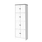Meuble de rangement haut avec 8 portes et 4 étagères, meuble mural de rangement pour salon, cuisine, bureau, chambre, salle de bain