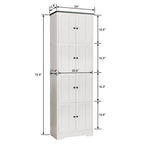 Meuble de rangement haut avec 8 portes et 4 étagères, meuble mural de rangement pour salon, cuisine, bureau, chambre, salle de bain