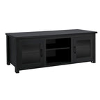 Meuble TV classique pour téléviseurs jusqu'à 80 pouces - Portes vitrées - Finition moderne - 65 L x 16 P x 23,625 H