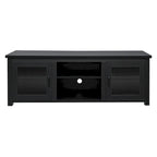 Meuble TV classique pour téléviseurs jusqu'à 80 pouces - Portes vitrées - Finition moderne - 65 L x 16 P x 23,625 H