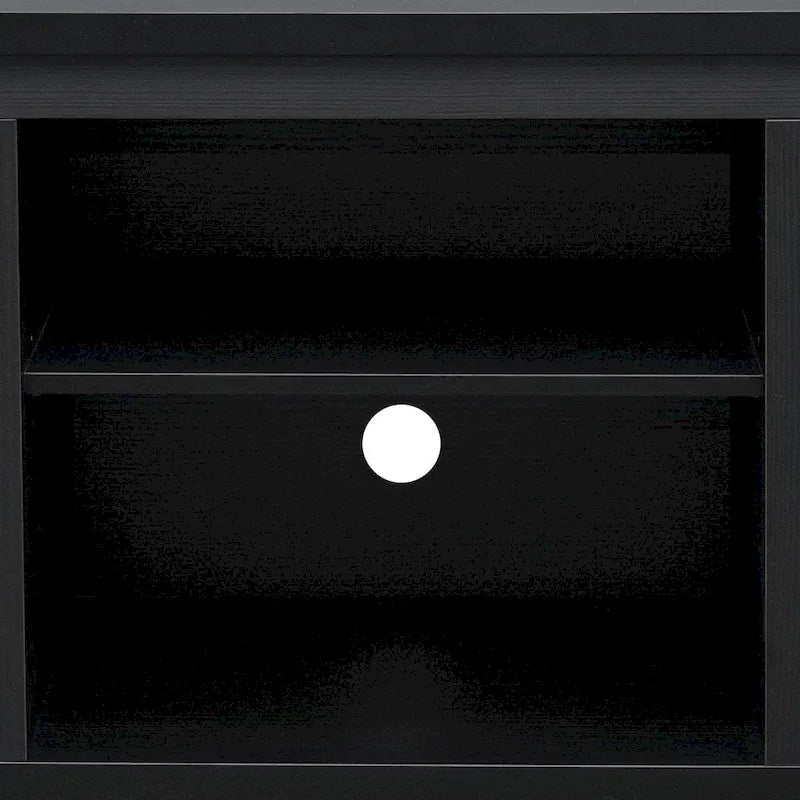 Meuble TV classique pour téléviseurs jusqu'à 80 pouces - Portes vitrées - Finition moderne - 65 L x 16 P x 23,625 H