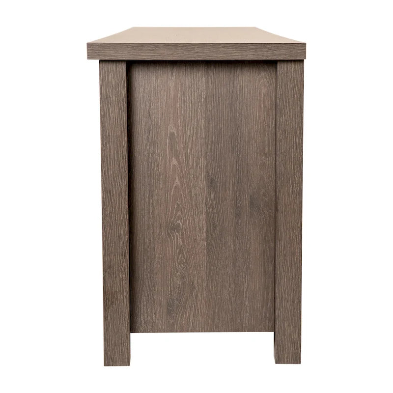 Meuble TV classique pour téléviseurs jusqu'à 80 pouces - Portes vitrées - Finition moderne - 65 L x 16 P x 23,625 H
