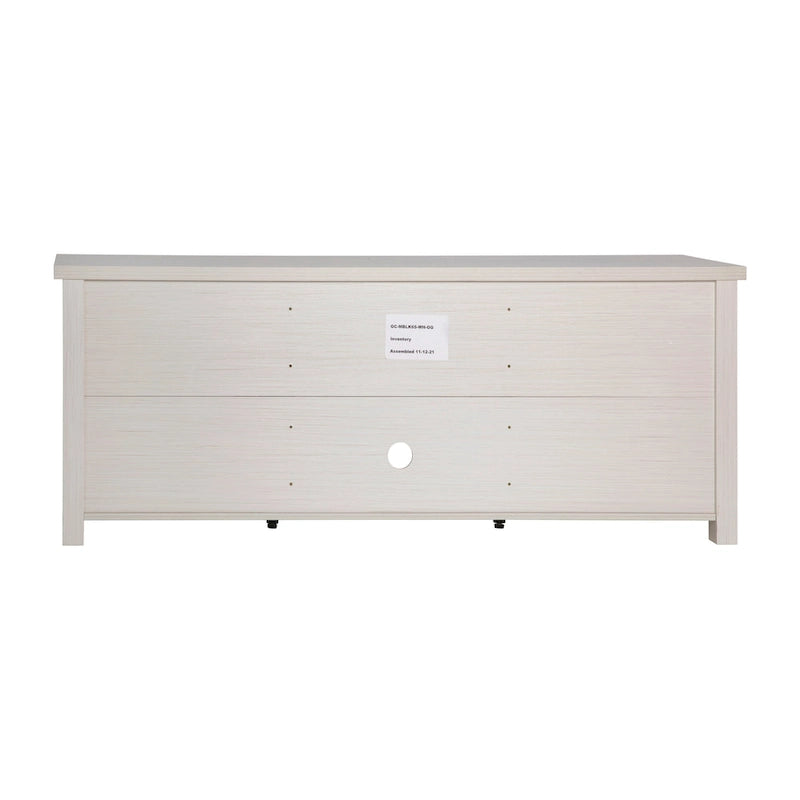 Meuble TV classique pour téléviseurs jusqu'à 80 pouces - Portes vitrées - Finition moderne - 65 L x 16 P x 23,625 H