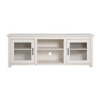 Meuble TV classique pour téléviseurs jusqu'à 80 pouces - Portes vitrées - Finition moderne - 65 L x 16 P x 23,625 H
