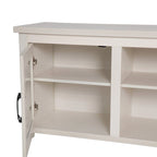 Meuble TV classique pour téléviseurs jusqu'à 80 pouces - Portes vitrées - Finition moderne - 65 L x 16 P x 23,625 H