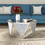 Table basse miroir - Table d'appoint diamant de cristal