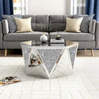Table basse miroir - Table d'appoint diamant de cristal