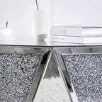 Table basse miroir - Table d'appoint diamant de cristal